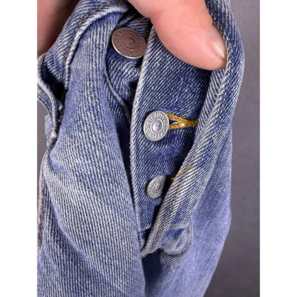 Vintage Levis 501 XX Denim‎ Jeans 38x32 Button Fly Light Wash Denim Read!